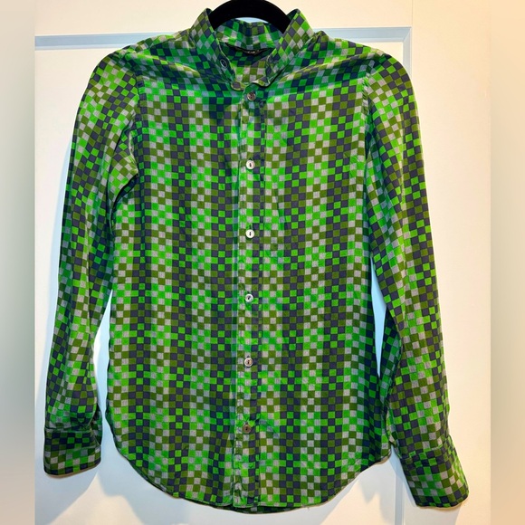 Vintage yves saint laurent ysl silk blouse mother of pearl buttons